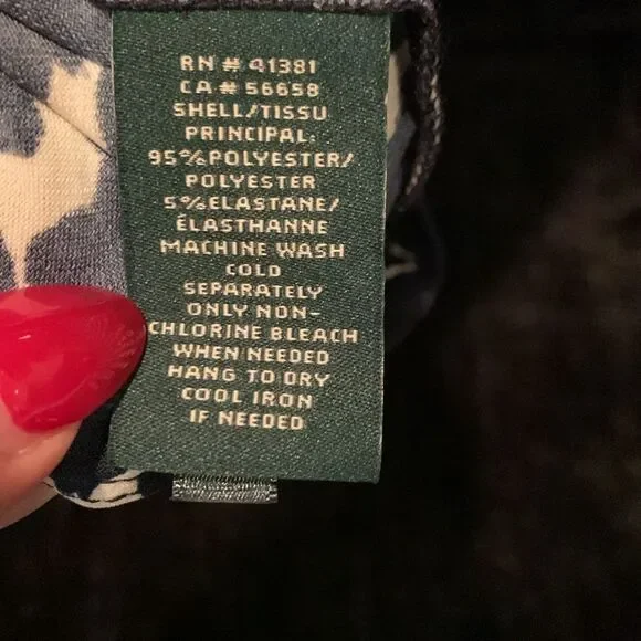 Lauren Ralph Lauren Womens Dress Navy White Surplice Faux Wrap Midi Dress Size 8 - Picture 4 of 7